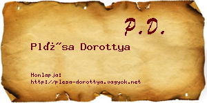 Plésa Dorottya névjegykártya